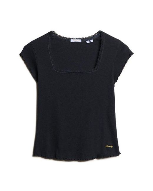 Superdry Black & Co Athletic Essentials Square Neck Top