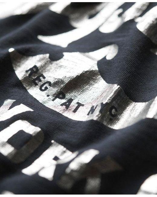 Superdry Black Metallic Workwear Graphic T-shirt for men