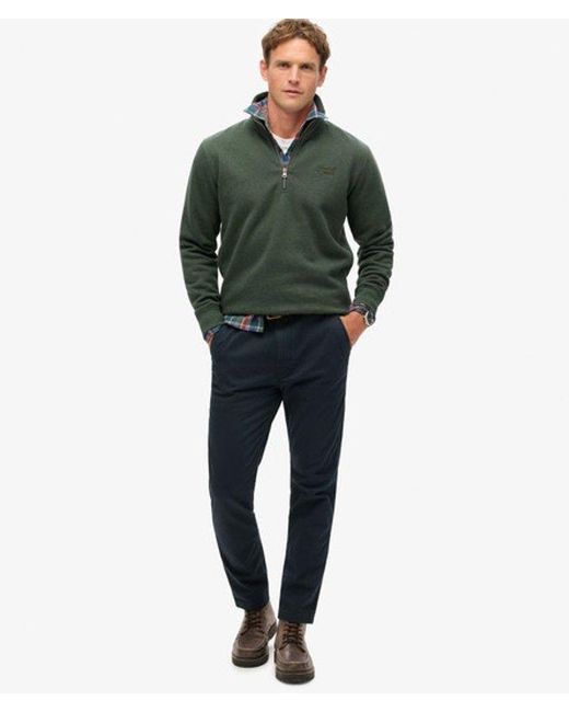 Superdry Green & Co Essential Logo Half Zip Sweatshirt for men