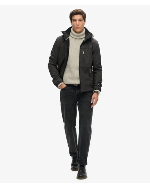 Superdry Black Classic Hooded Ripstop Trekker Jacket for men