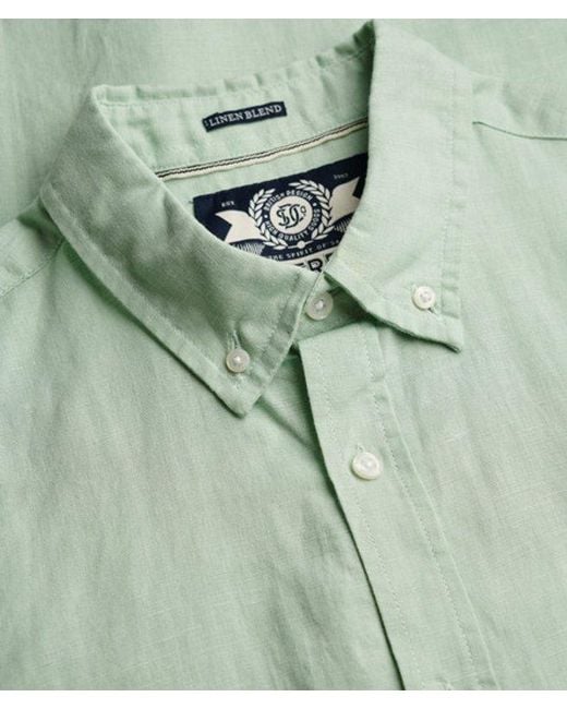 Superdry Green & Co Cotton Linen Short Sleeve Shirt for men