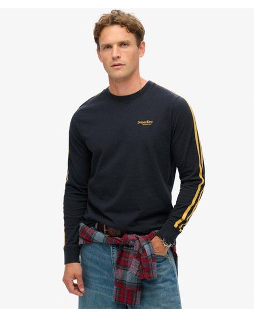 Superdry Blue & Co Essential Logo Retro Long Sleeve Top for men