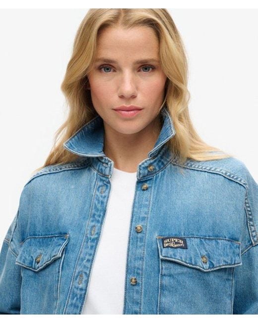 Superdry Blue Oversized Denim Shacket