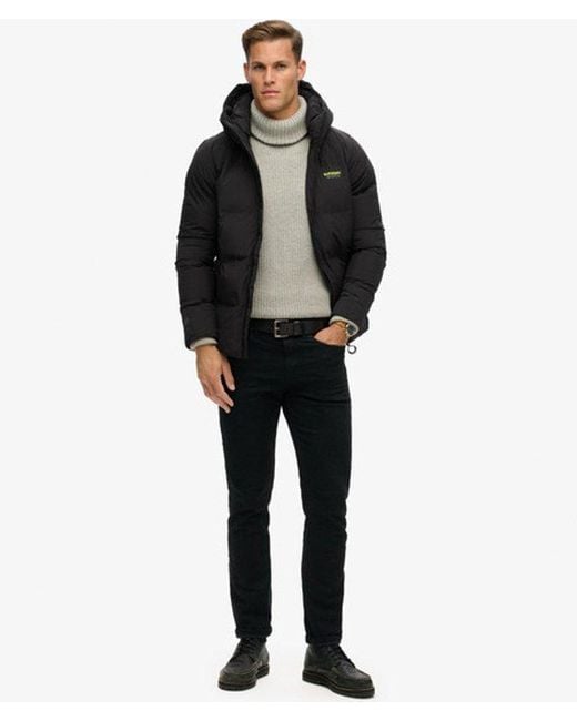 Superdry Wijdvallende Pufferjas Met Capuchon in het Black voor heren