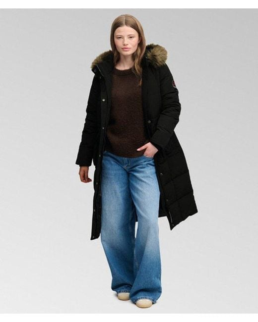 Superdry Black & Co Everest Long Puffer Coat