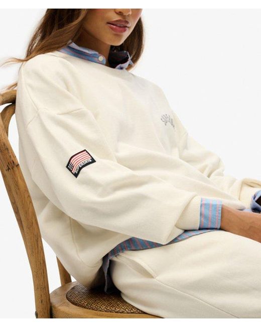 Superdry White & Co Athletic Essentials Printed Crew Sweatshirt