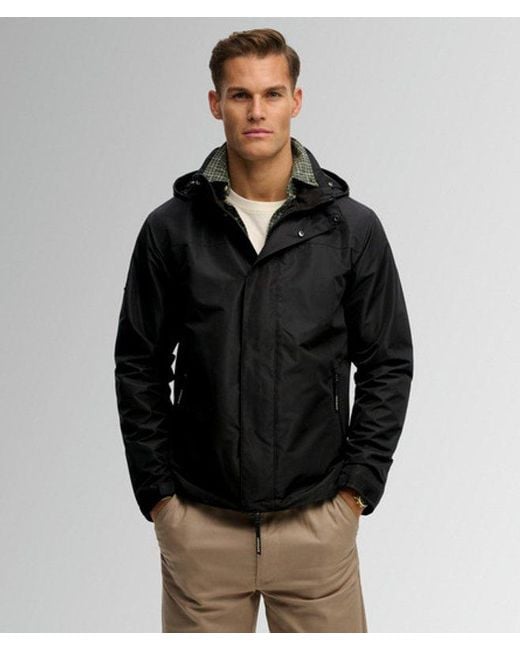 Superdry Shell Jas Met Capuchon in het Black voor heren