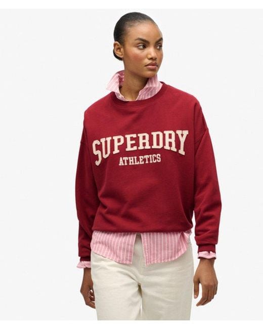 Superdry Red & Co Athletic Essentials Relaxed Applique Sweatshirt