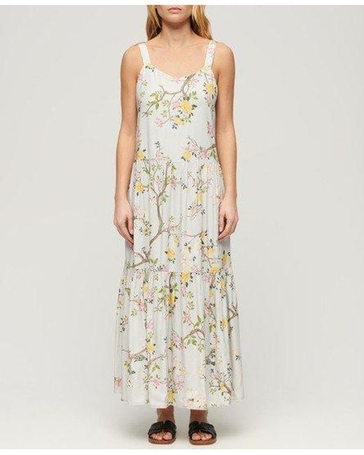 Superdry Natural Woven Tiered Maxi Dress