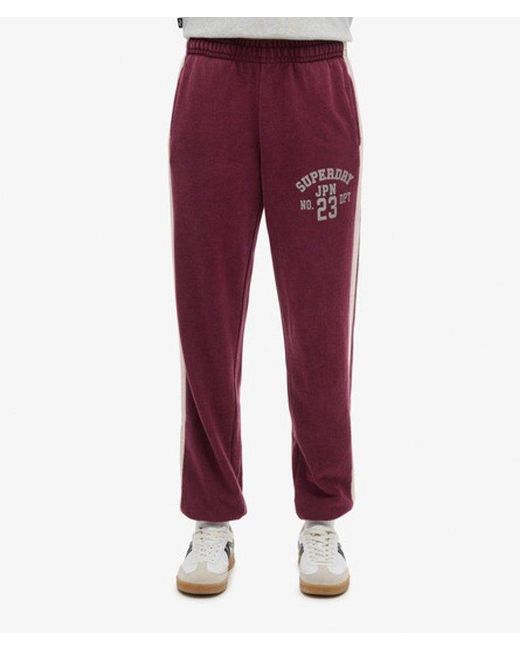 Superdry Red Ladies Vintage Side Stripe joggers