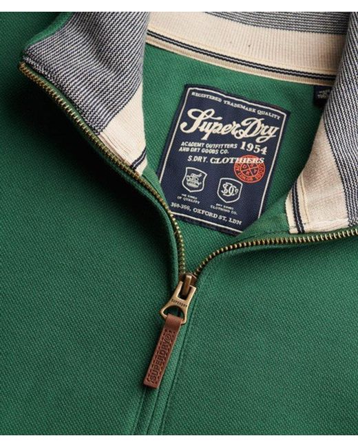 Superdry Green & Co Essential Pique Half Zip for men