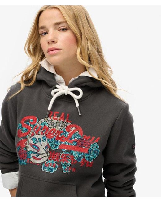 Superdry Gray & Co Tokyo Vintage Logo Graphic Hoodie