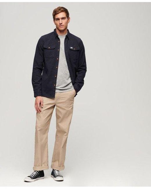 Superdry Blue Trailsman Relaxed Fit Overshirt for men