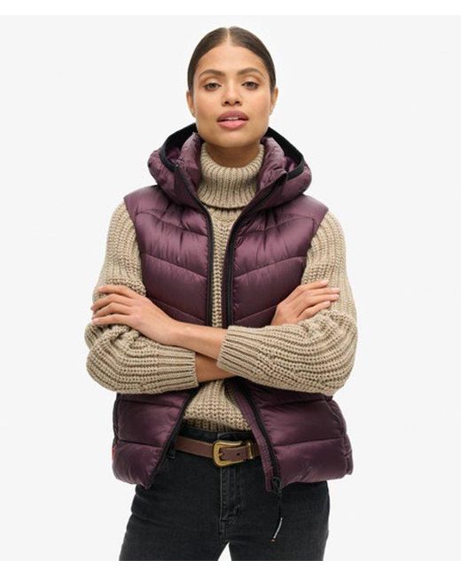 Femme Doudoune Sans Manches À Capuche Fuji Taille Superdry en coloris Purple