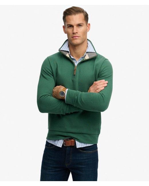 Superdry Green & Co Essential Pique Half Zip for men