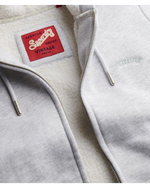 Superdry Gray & Co Borg Lined Zip Hoodie