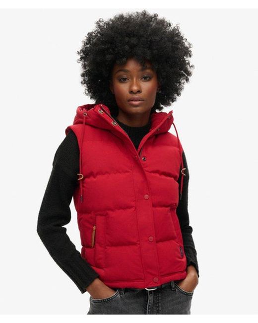 Superdry Red & Co Everest Hooded Puffer Gilet