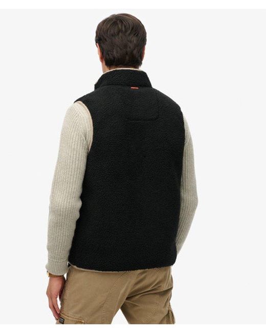 Superdry Black & Co Outdoor Fleece Gilet for men