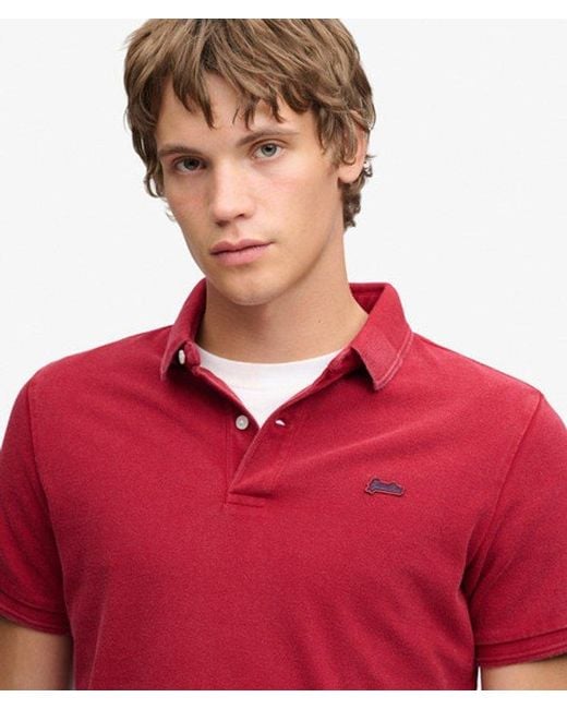 Superdry Red & Co Classic Pique Polo Shirt for men