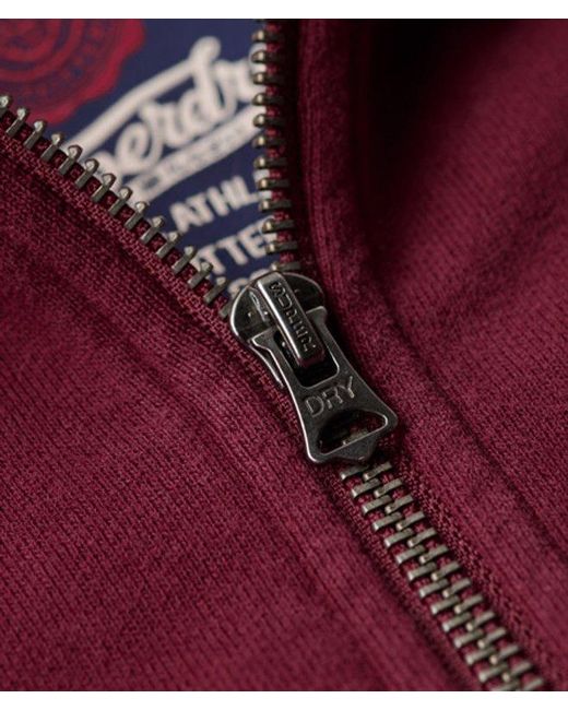 Superdry Red & Co Vintage Athletic Zip Hoodie for men