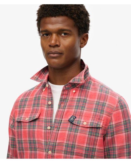 Superdry Red & Co The Merchant Store - Linen Check Shirt for men