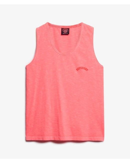 Superdry Red & Co Essential Logo Garment Dye Vest Top