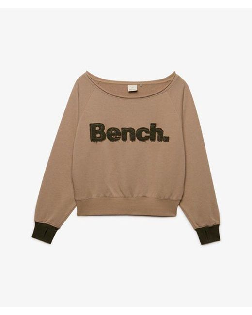 Superdry Brown Bench X & Co Bench Bardot Oversized Sweatshirt