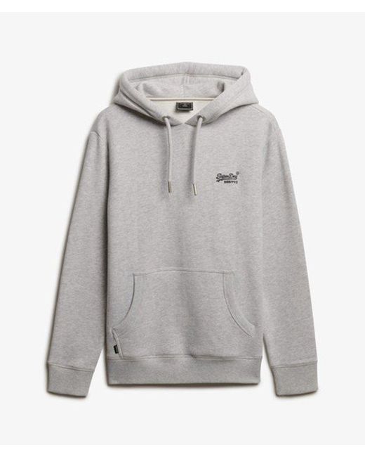 Homme Sweat À Capuche Logo Vintage Brodé Taille Superdry pour homme en coloris Gray
