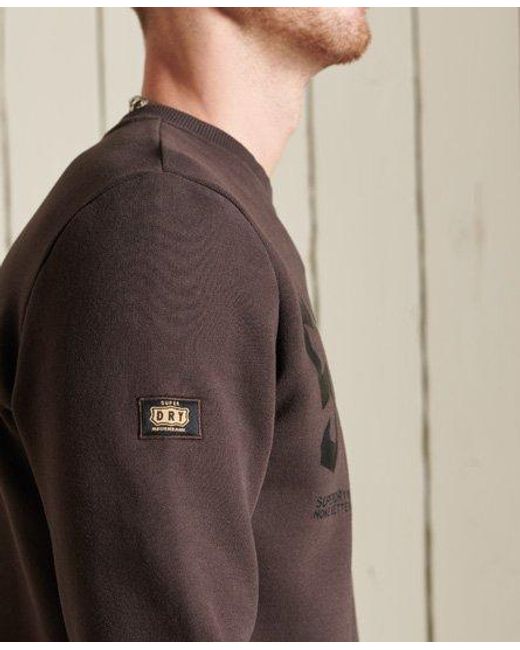 Superdry Black Boho And Rock Crew Sweatshirt Bison for men