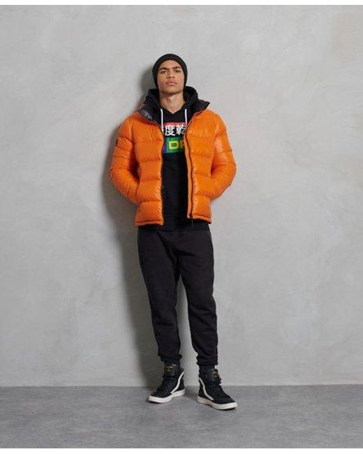 Superdry Orange Luxe Alpine Down Padded Jacket Rustic for men