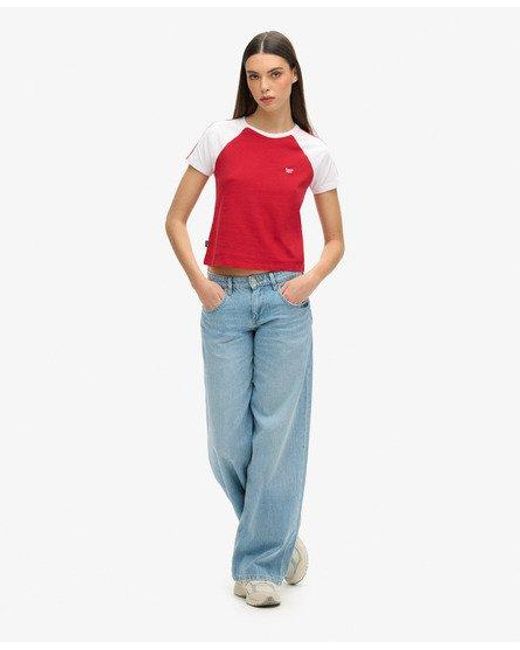 Superdry Red Cult Mid Rise baggy Jeans