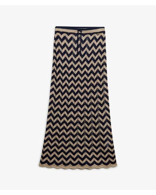 Superdry White & Co Zigzag Knit Column Maxi Skirt