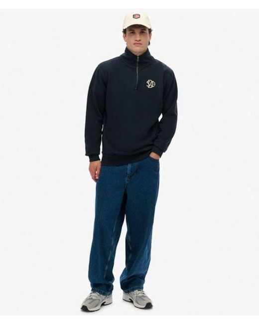 Superdry Black & Co Athletic Half Zip Sweatshirt for men