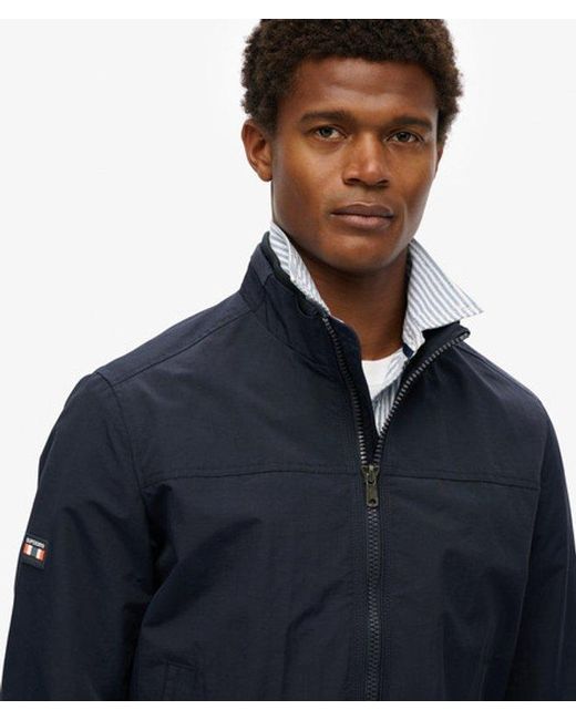 Superdry Blue Nylon Harrington Jacket for men