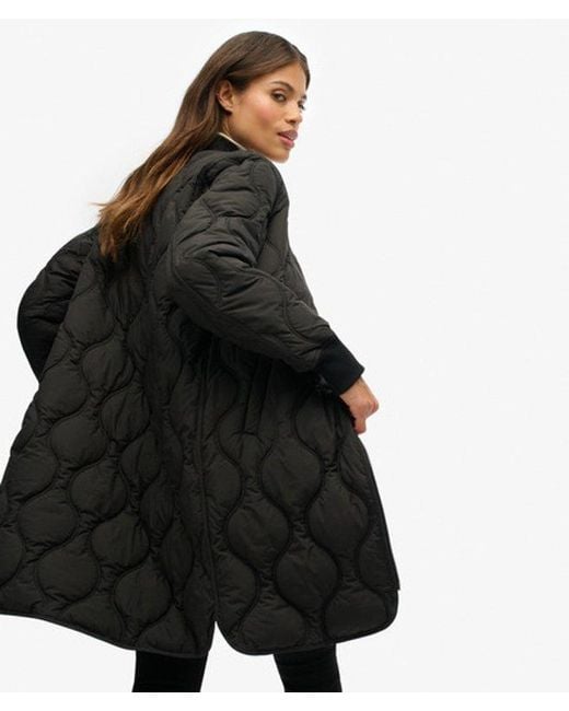 Superdry Black & Co Long Quilted Liner Jacket