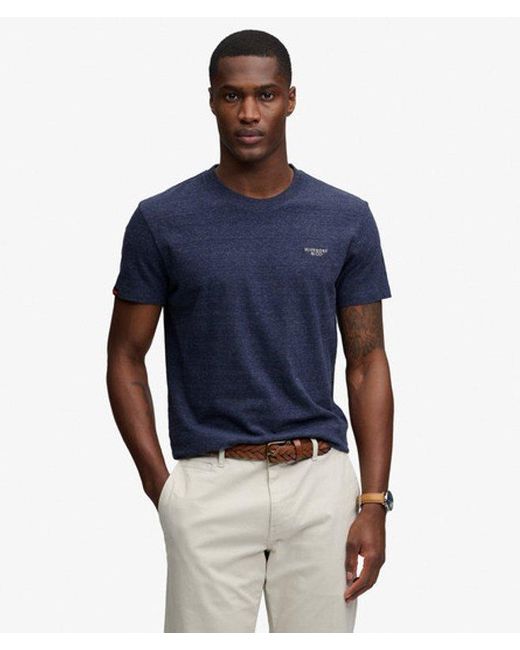 Homme T-Shirt Logo Superposé Brodé Essential Taille Superdry pour homme en coloris Blue