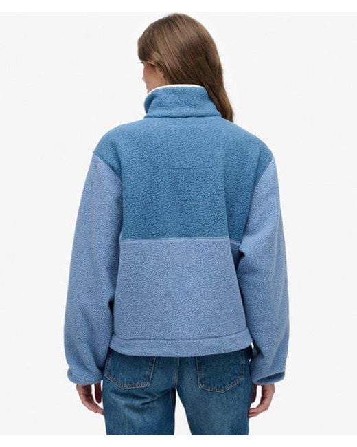 Superdry Blue & Co Colour Block Fleece Pullover