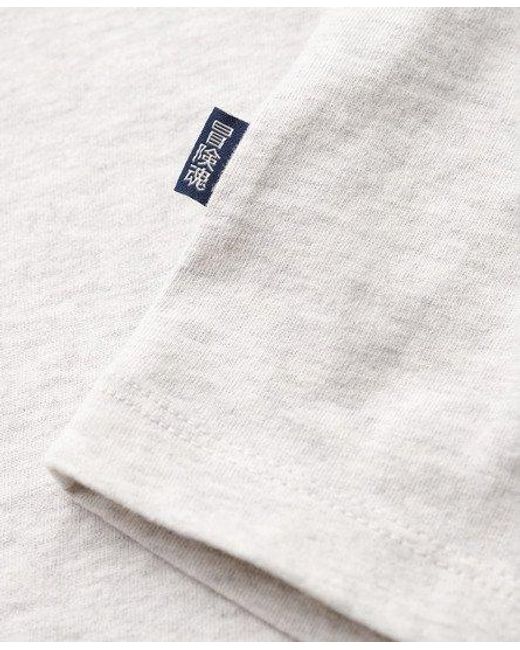 Superdry Essential T-shirt Van Biologisch Katoen Met V-hals En Logo in het White voor heren