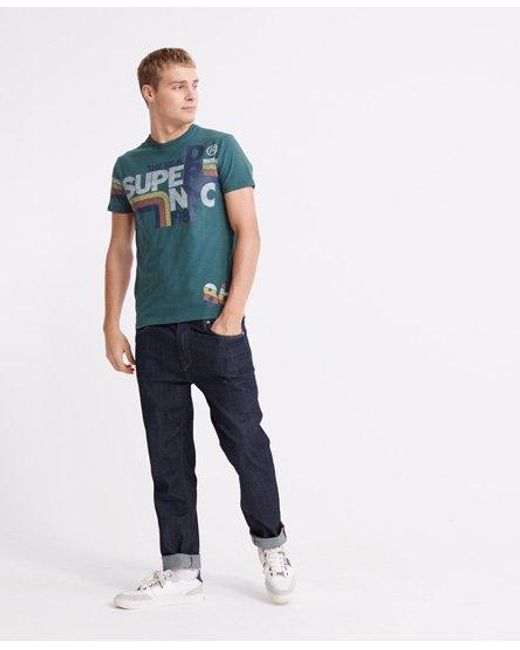 Superdry Blue Retro T-Shirt Furnace for men