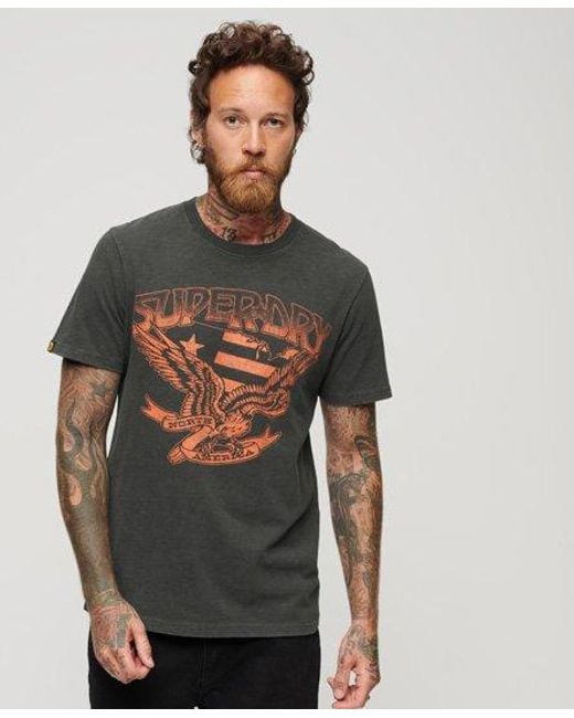 Superdry Gray 70s Lo-fi Graphic Band T-shirt for men