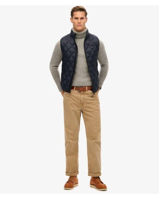 Superdry Blue Diamond Quilt Fuji Lite Gilet for men