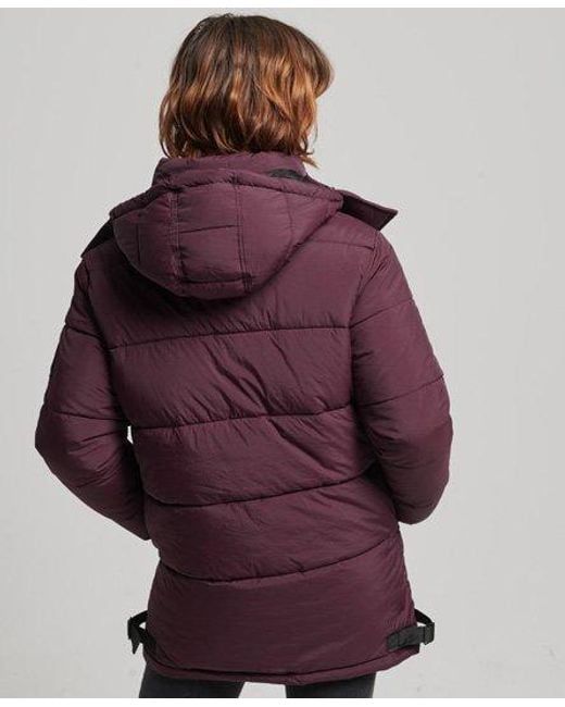 Superdry Gewatteerde Expedition Cocoon Jas in het Purple