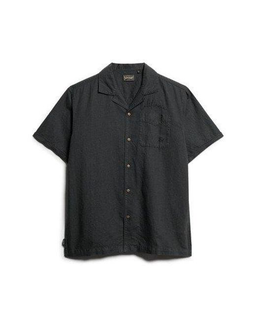 Superdry Black Resort Short Sleeve Shirt for men