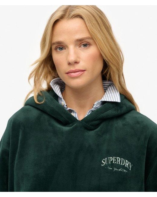 Superdry Green & Co Country Club Velour Relaxed Hoodie