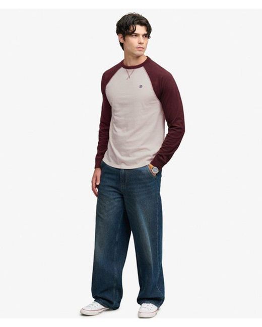 Superdry Gray & Co Vintage Athletic Baseball Top for men