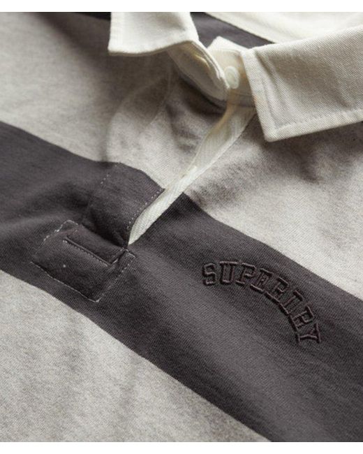 Superdry Gray & Co Athletic Essentials Stripe Rugby Top