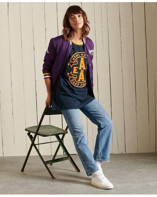 Superdry Blue Collegiate Oversized T-Shirt Eclipse