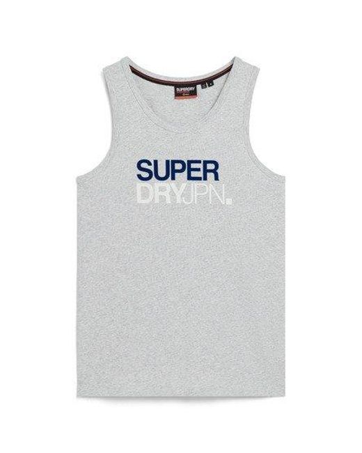Superdry Blue Loose Fit Sportswear Relaxed Vest Top for men