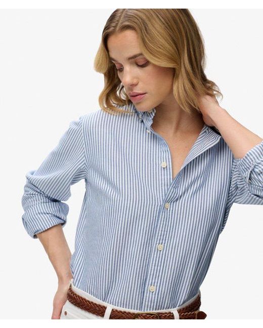 Superdry Blue & Co Slim Oxford Long Sleeve Shirt