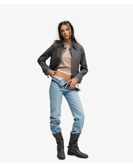 Superdry Gray Bench X & Co Bench Double Zip Collar Ripstop Jacket
